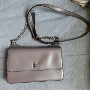 Michael Kors Taupe gray Leather Crossbody Messenger NWT